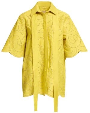 Elie Saab Swirl-embroidered Shirt - イエロー