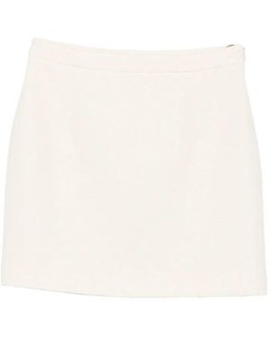 Alessandra Rich Minifalda De Punto De Bouclé - Blanco