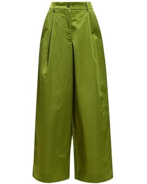 Essentiel Antwerp Pantalon Ample À Design Plissé - Vert