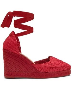 Castañer Cacia Heart-Motif Wedge Espadrilles - Red