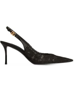Dolce & Gabbana Lace Slingback Pumps - Black