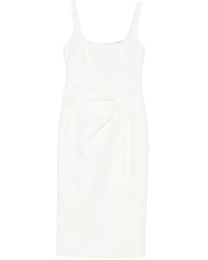 Blumarine Gathered-Detail Mini Dress - White