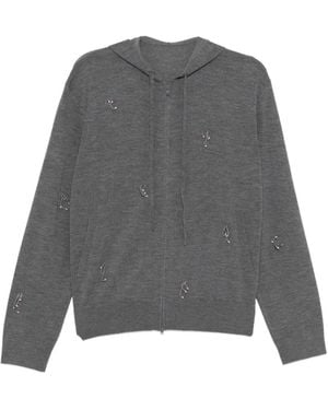 JNBY Tassel Knitted Hoodie - Gray