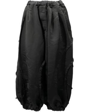 COMME DES GARÇON BLACK Raw-Edge Paneled Loose-Fit Pants - Black