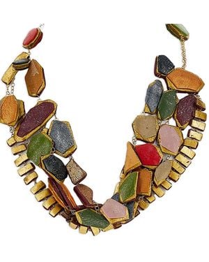 GFW Handmade Geometrical-Shapes Necklace - Metallic