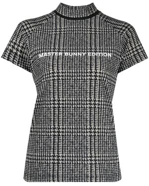 MASTER BUNNY EDITION Houndstooth Logo-Print T-Shirt - Black