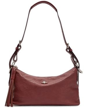 Vivienne Westwood Sac Porté Épaule À Plaque Orb Et Détail De Pompon - Purple