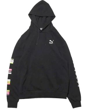 PUMA Hooded Logo-Detail Hoodie - Black
