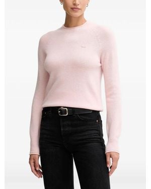 Lacoste 3D Knitted Crew-Neck Jumper - Pink