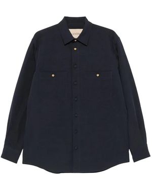 Valentino Garavani Pocket-Detail Long-Sleeve Shirt - Blue