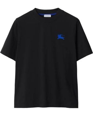 Burberry Camiseta con bordado Equestrian Knight - Negro