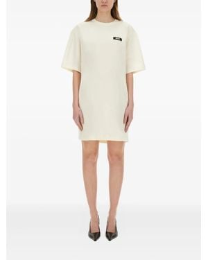 MSGM Logo-Patch Mini Dress - Natural
