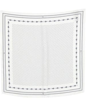 Maje Fular de seda con motivo de lunares - Blanco