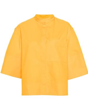 Jil Sander スタンドカラー コットンシャツ - イエロー