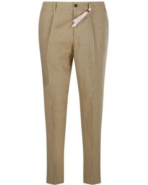 Santaniello Irno Pleated Trousers - Natural