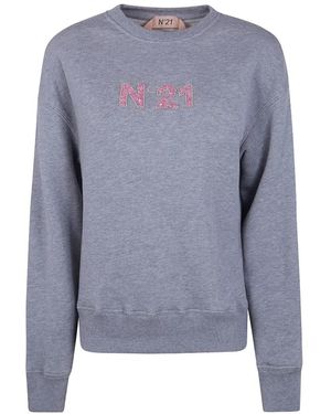 N°21 Sudadera Con Detalles De Cristal - Azul