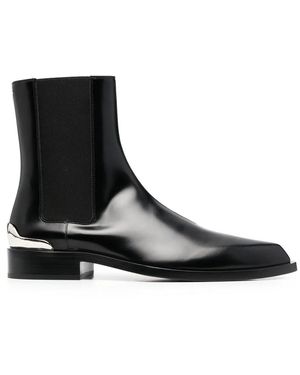 Jil Sander Pointed Leather Ankle Boots - Black