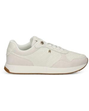 Tommy Hilfiger Th Monogram Plaque Serrated Sneakers - White