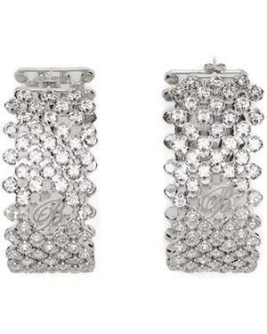 Blumarine Orecchini Pendenti Con Strass - Bianco