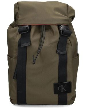 Calvin Klein Mochila Con Hebilla Y Logo - Verde
