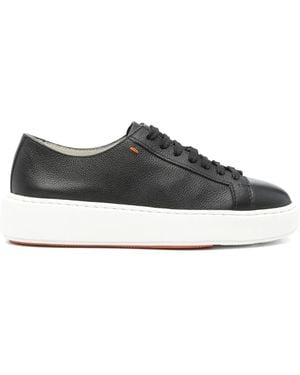 Santoni Leather Trainers - Black