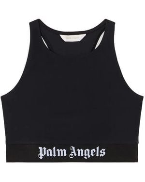 Palm Angels Logo Band Racerback Top - Black