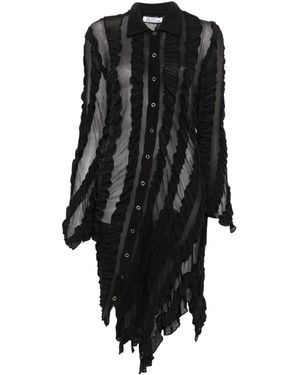Anni Salonen Ruffled Shirt Midi Dress - Black