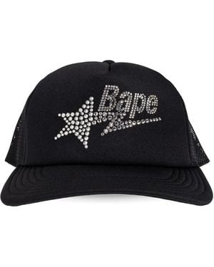 A Bathing Ape Star-Embellishment Baseball Cap - Black