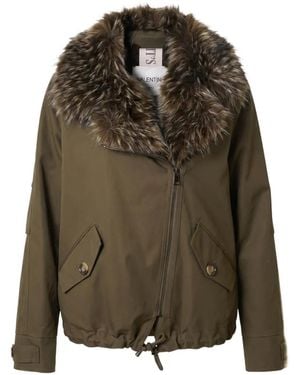 VALENTINI 1972 Faux-Fur Collar Drawstring Jacket - Green