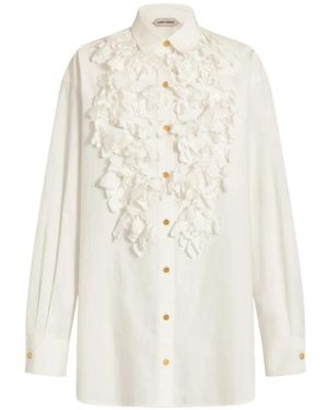 Alberta Ferretti Camicia Con Ruches - Bianco