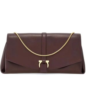 Ferragamo フラップ ショルダーバッグ - パープル