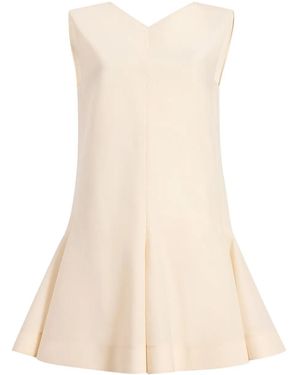 KHAITE Vestido corto Mel sin mangas con cuello en V - Neutro