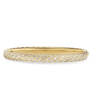 David Yurman 18Kt Sculpted Cable Bangle Diamond Bracelet (6.2Mm) - Metallic