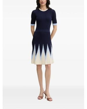 Silvian Heach Allandi Chevron-Pattern Ribbed-Knit Mini Dress - Blue
