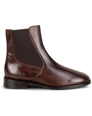 Status Stiefel Mit Elastischem Seiteneinsatz Und Reißverschluss - Braun