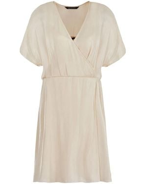 ARMANI EXCHANGE Wrap Chiffon Minidress - Natural