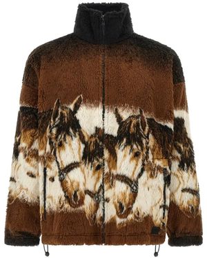 MM6 by Maison Margiela Equestrian-Print Hoodie - Brown