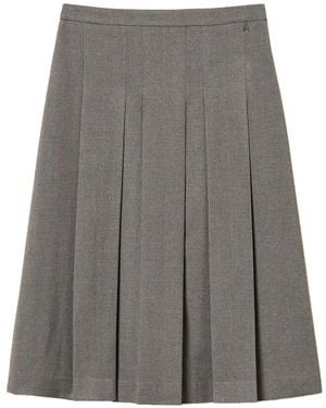 Twinset Flannel Midi Skirt - Grey