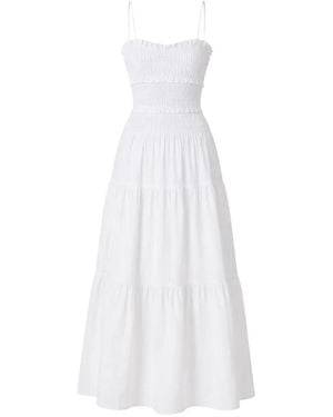 MICHAEL Michael Kors Shirred Tiered Maxi Dress - White
