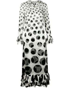 Valentino Garavani Polka-Dot Ruffled Maxi Dress - White