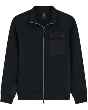 BOGGI Scuba B Tech Sweater Van Katoenblend Met Rits - Zwart