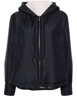 Thom Browne Daunen-Hemdjacke Mit Kapuze - Schwarz