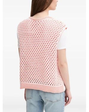Benetton Open-Knit Knitted Top - Pink