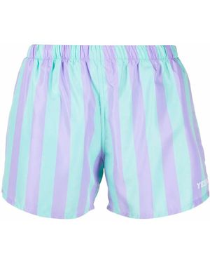 YES I AM Stripe-Print Swim Shorts - Blue
