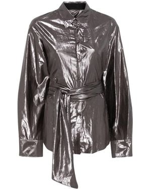 forte_forte Chemise À Effet Métallisé - Black
