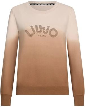 Liu Jo Rhinestone-Embellished Sweatshirt - Natural