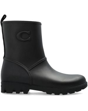 COACH Logo-Embossed Boots - Black