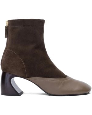 3.1 Phillip Lim ID Wildlederstiefel mit Sichelabsatz 65mm - Braun