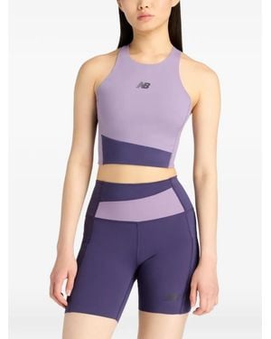 New Balance Rc Elite Cropped Tank Top - Purple