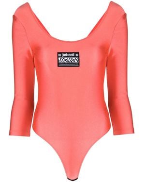 Just Cavalli Body Con Logo Estampado - Rojo